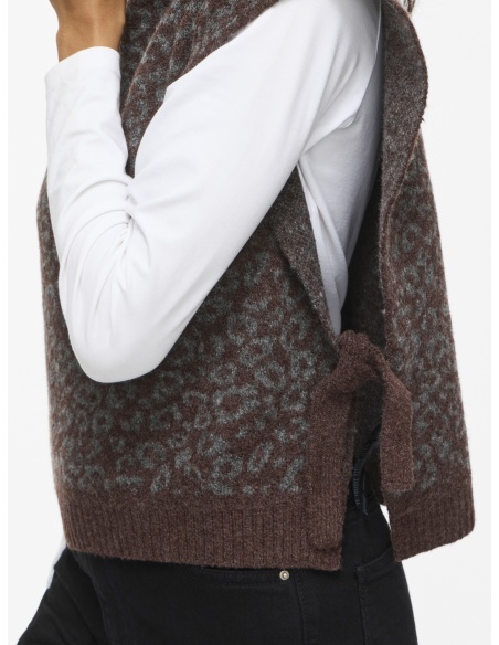 Poncho Léopard Coffee Bean VILEOLINE VILA - 3 | TOP